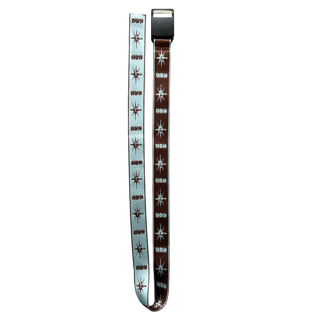 woven belt - brown/baby blue