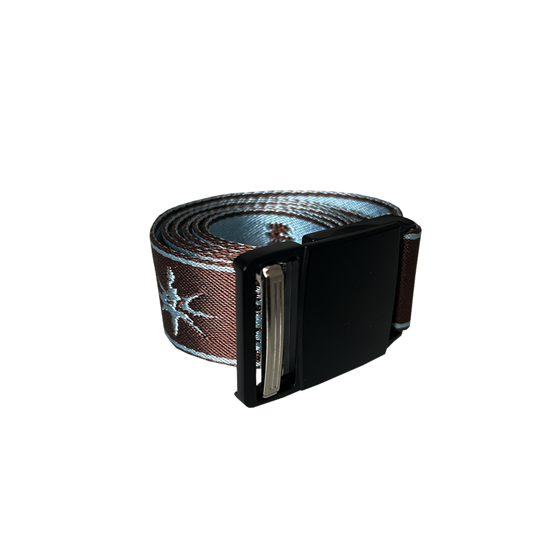 woven belt - brown/baby blue