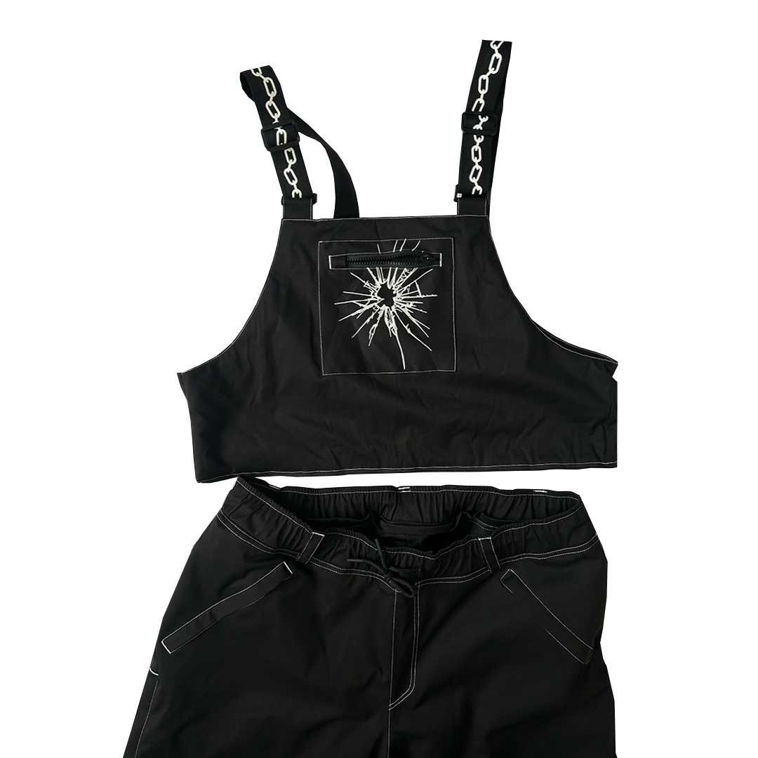 darn convertible bib snowpant - black