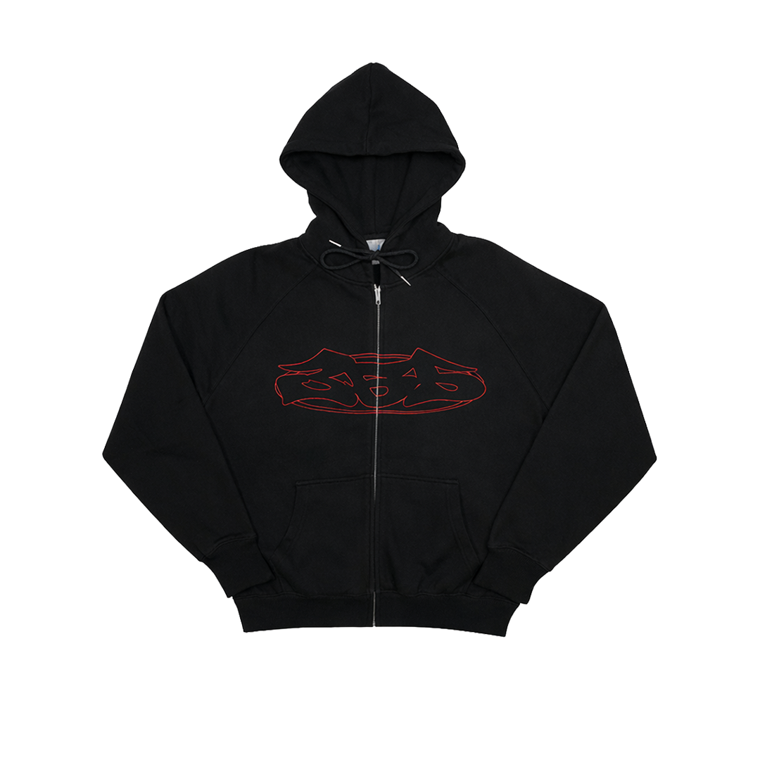365 zip up hoodie (black)