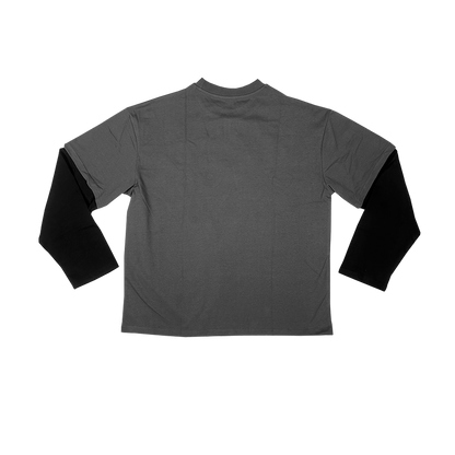double layered long sleeve - grey/black