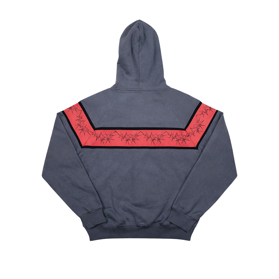 CRIMSON ZIP HOODIE (CHARCOAL/RED)