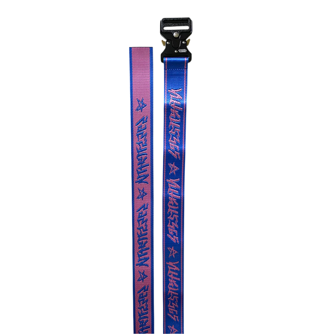 woven belt - blue pink