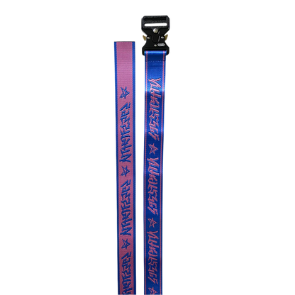 woven belt - blue pink