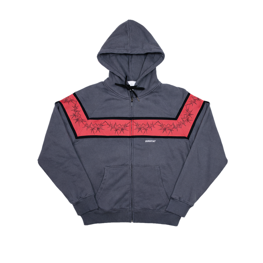 CRIMSON ZIP HOODIE (CHARCOAL/RED)