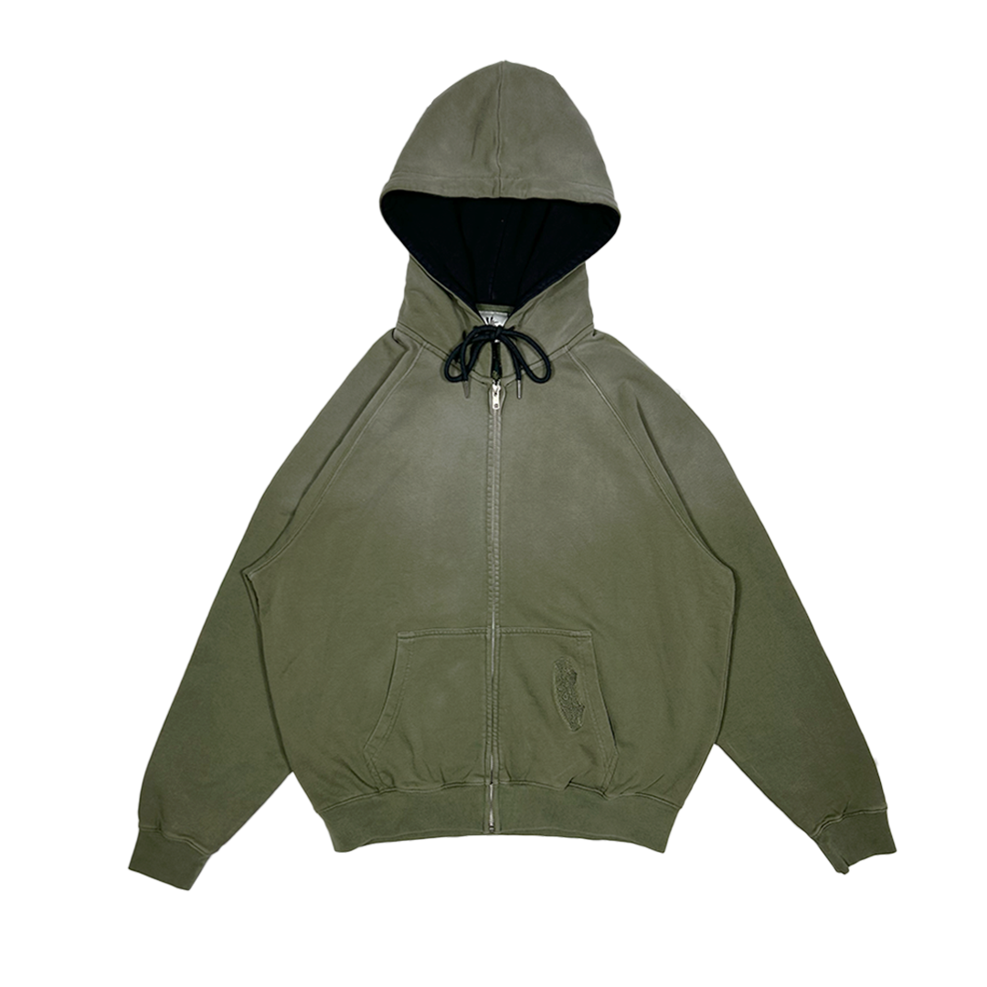 cycle zip hoodie (washed olive)