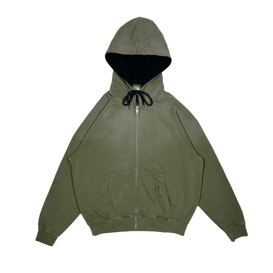 cycle zip hoodie (washed olive)