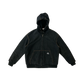hooded denim jacket (washed black)